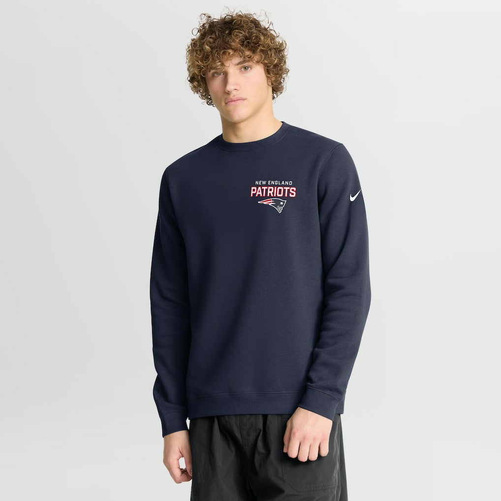New England Patriots Primetime Club Fleece Pullover Sweatshirt - Navy - Nike