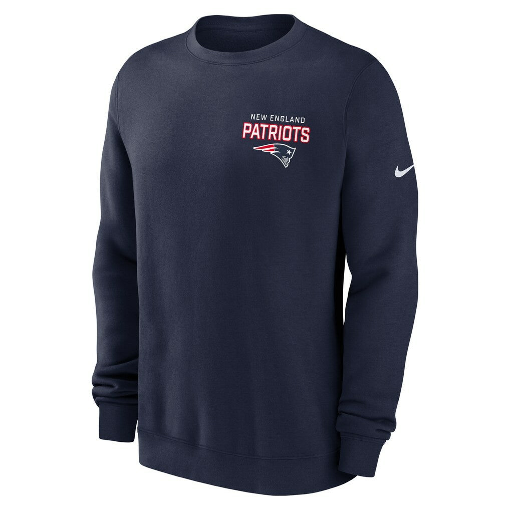 New England Patriots Primetime Club Fleece Pullover Sweatshirt - Navy - Nike