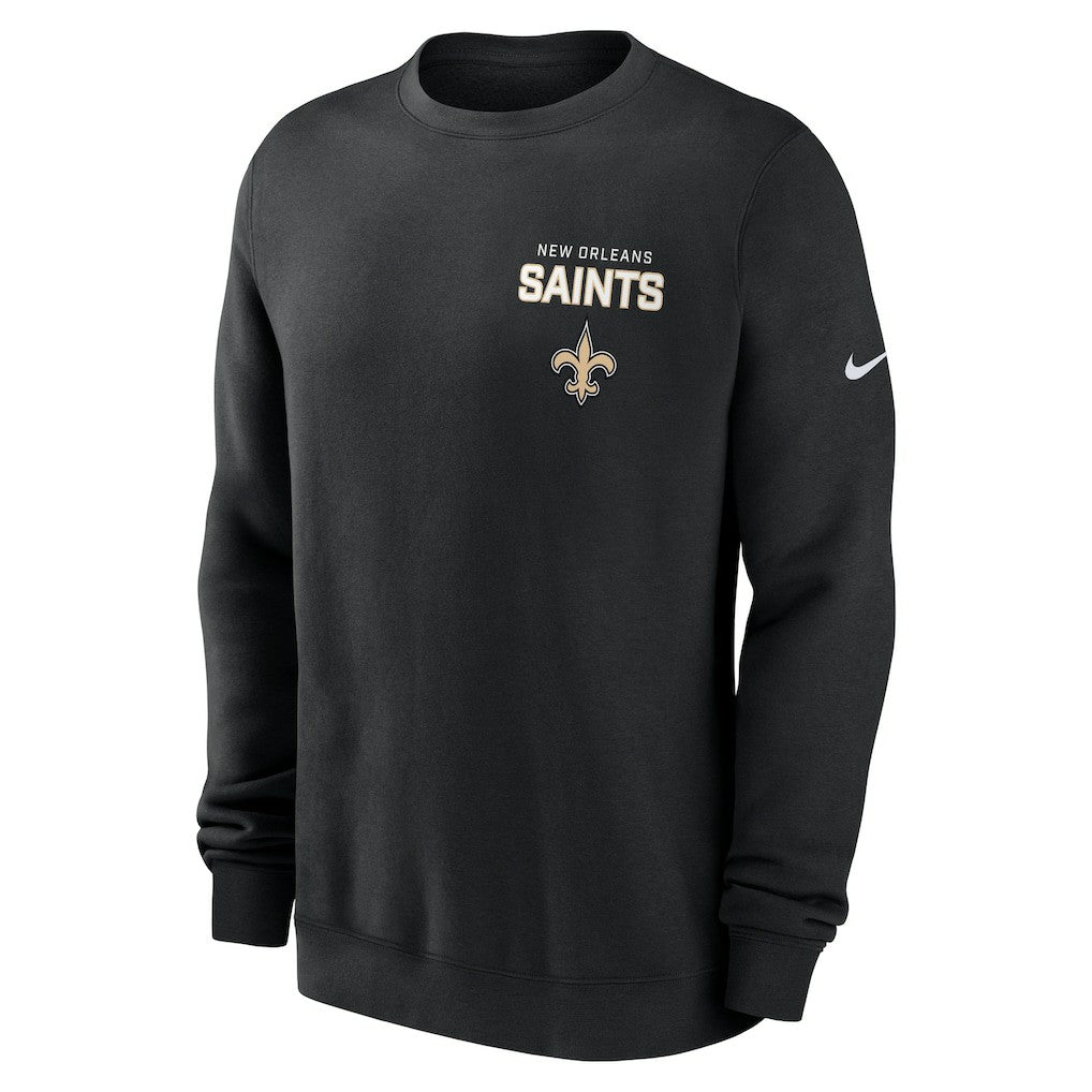 New Orleans Saints Primetime Club Fleece Pullover Sweatshirt - Black - Nike
