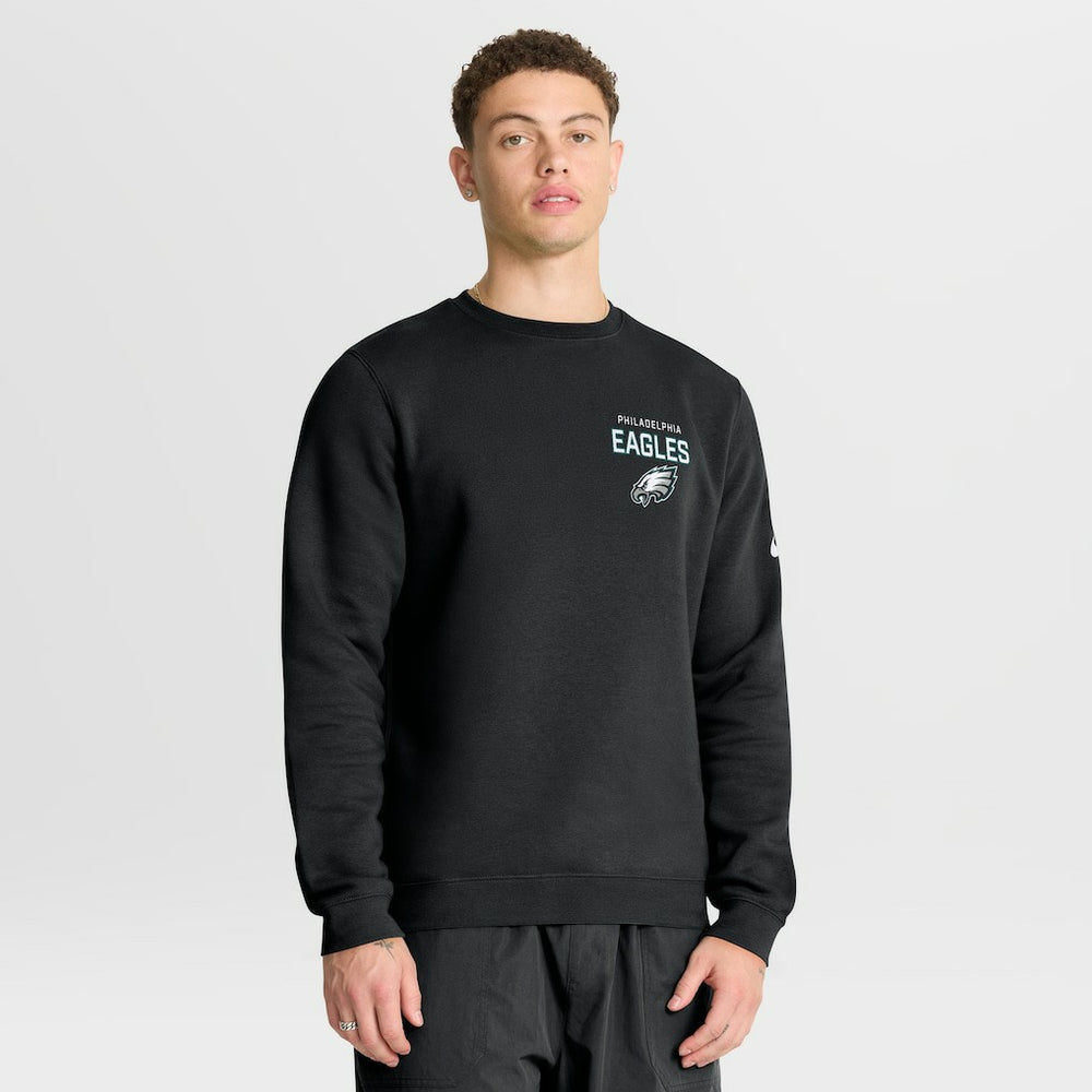 Philadelphia Eagles Primetime Club Fleece Pullover Sweatshirt - Black - Nike