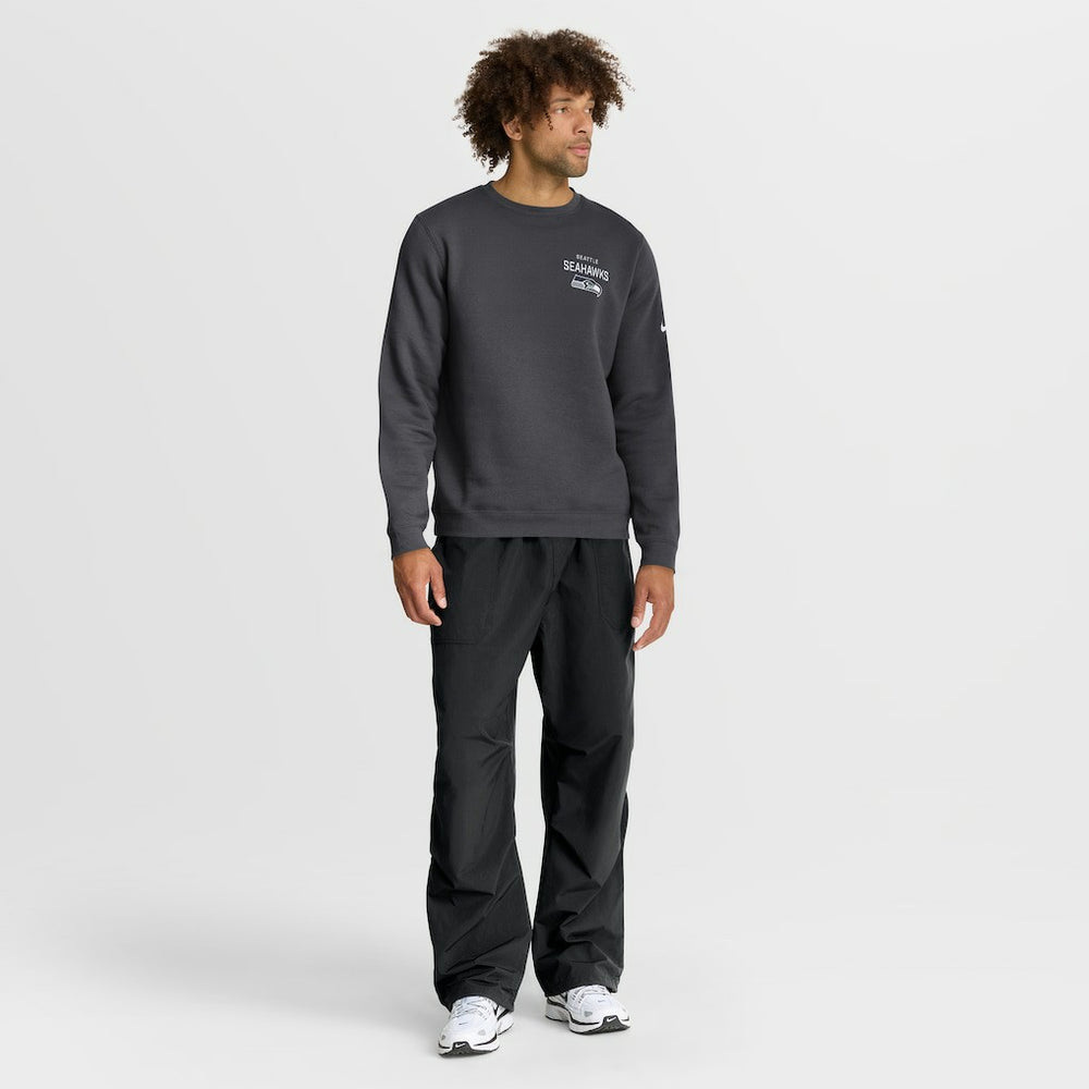 Seattle Seahawks Primetime Club Fleece Pullover Sweatshirt - Anthracite - Nike