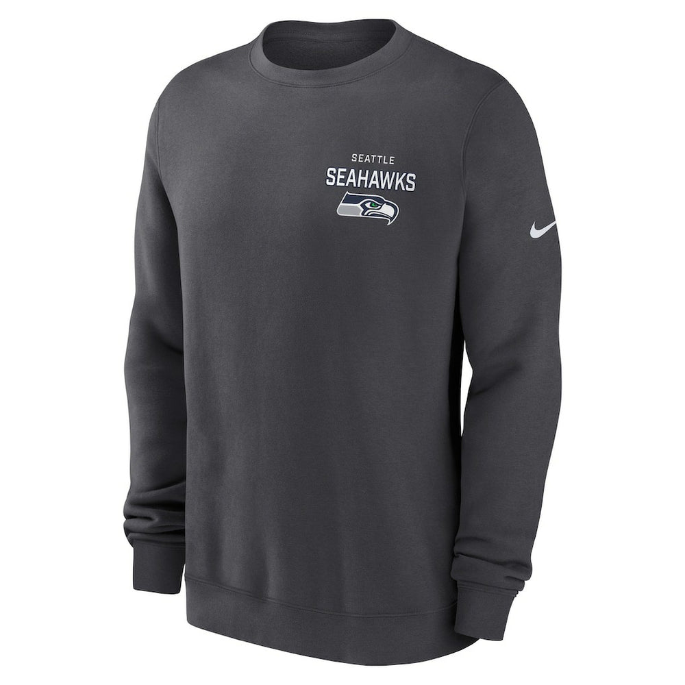 Seattle Seahawks Primetime Club Fleece Pullover Sweatshirt - Anthracite - Nike