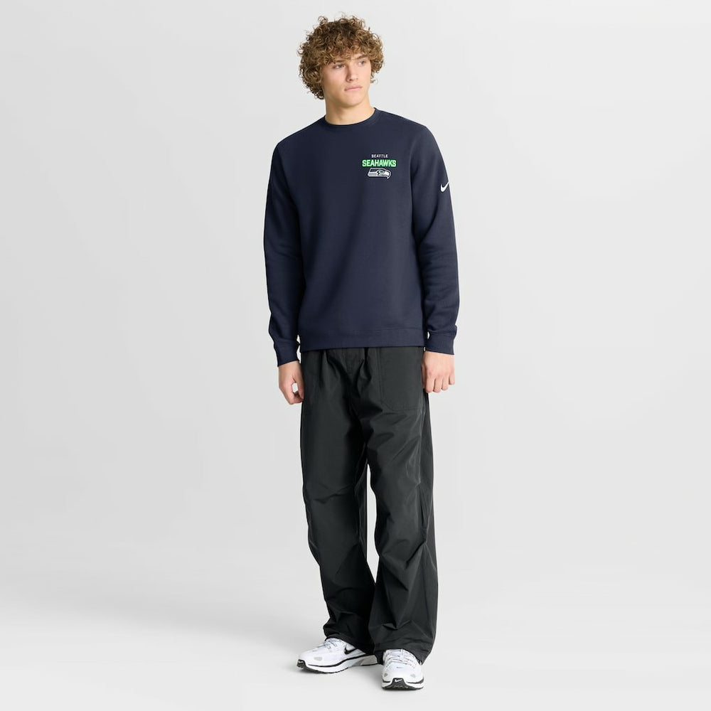 Seattle Seahawks Primetime Club Fleece Pullover Sweatshirt - College Navy - Nike