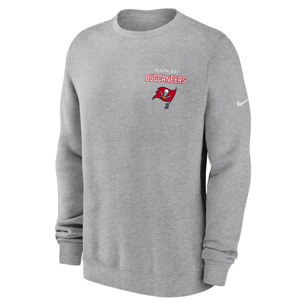 Tampa Bay Buccaneers Primetime Club Fleece Pullover Sweatshirt - Heather Gray - Nike