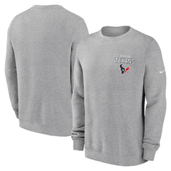 Houston Texans Primetime Club Fleece Pullover Sweatshirt - Heather Gray - Nike