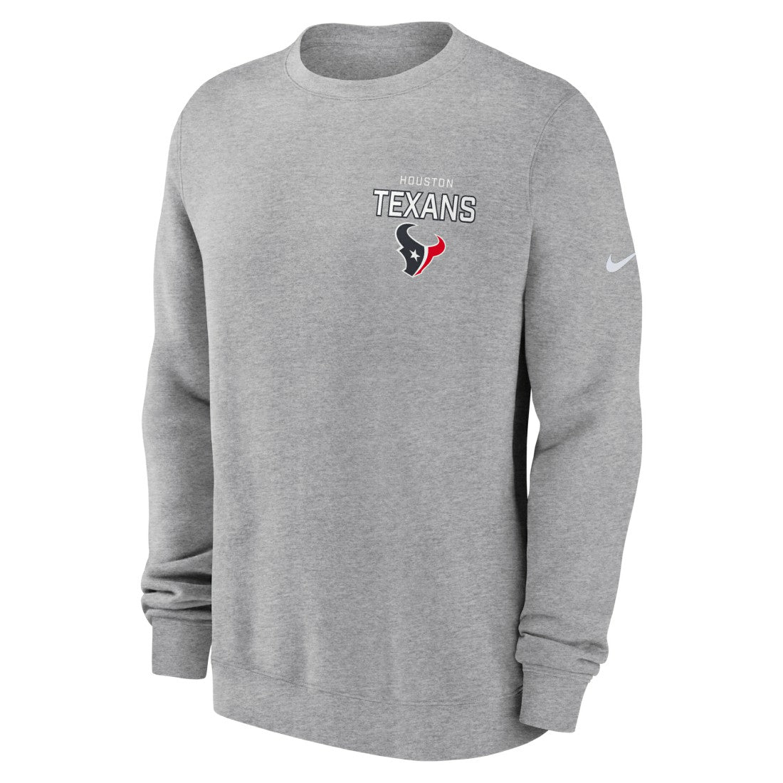 Houston Texans Primetime Club Fleece Pullover Sweatshirt - Heather Gray - Nike