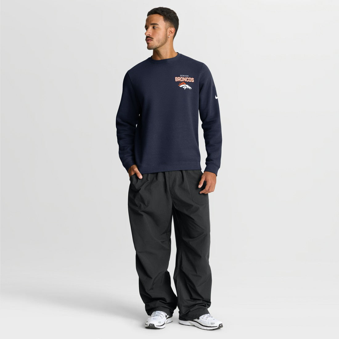 Denver Broncos Primetime Club Fleece Pullover Sweatshirt - Navy - Nike
