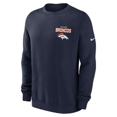 Denver Broncos Primetime Club Fleece Pullover Sweatshirt - Navy - Nike