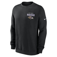 Baltimore Ravens Primetime Club Fleece Pullover Sweatshirt - Black - Nike