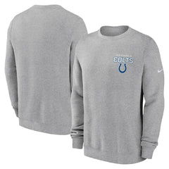 Indianapolis Colts Primetime Club Fleece Pullover Sweatshirt - Heather Gray - Nike