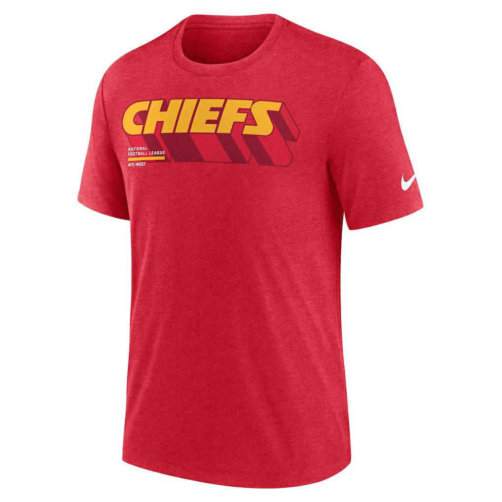 Kansas City Chiefs Long Pass Tri-Blend T-Shirt - Heather Red - Nike