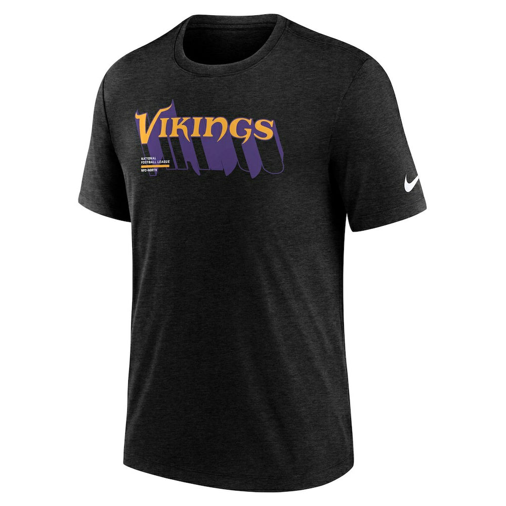 Minnesota Vikings Long Pass Tri-Blend T-Shirt - Heather Black - Nike