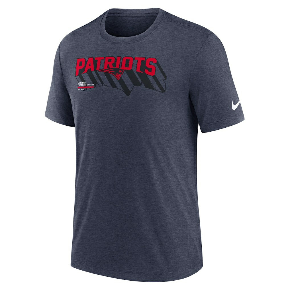 New England Patriots Long Pass Tri-Blend T-Shirt - Heather Navy - Nike