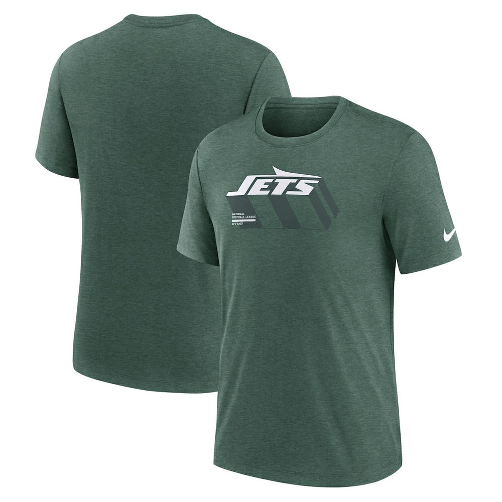 New York Jets Long Pass Tri-Blend T-Shirt - Heather Green - Nike