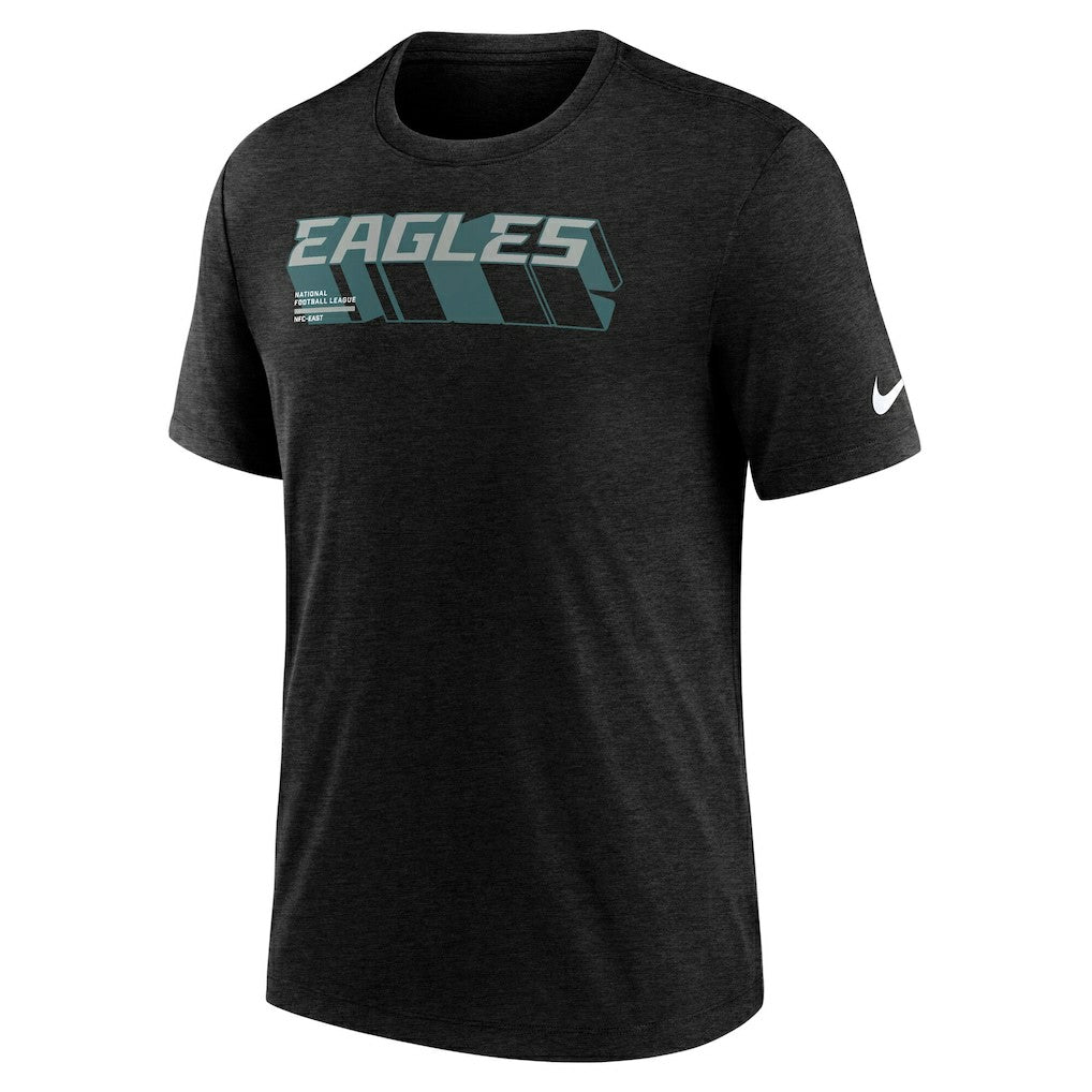 Philadelphia Eagles Long Pass Tri-Blend T-Shirt - Heather Black - Nike