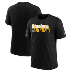 Pittsburgh Steelers Long Pass Tri-Blend T-Shirt - Heather Navy - Nike