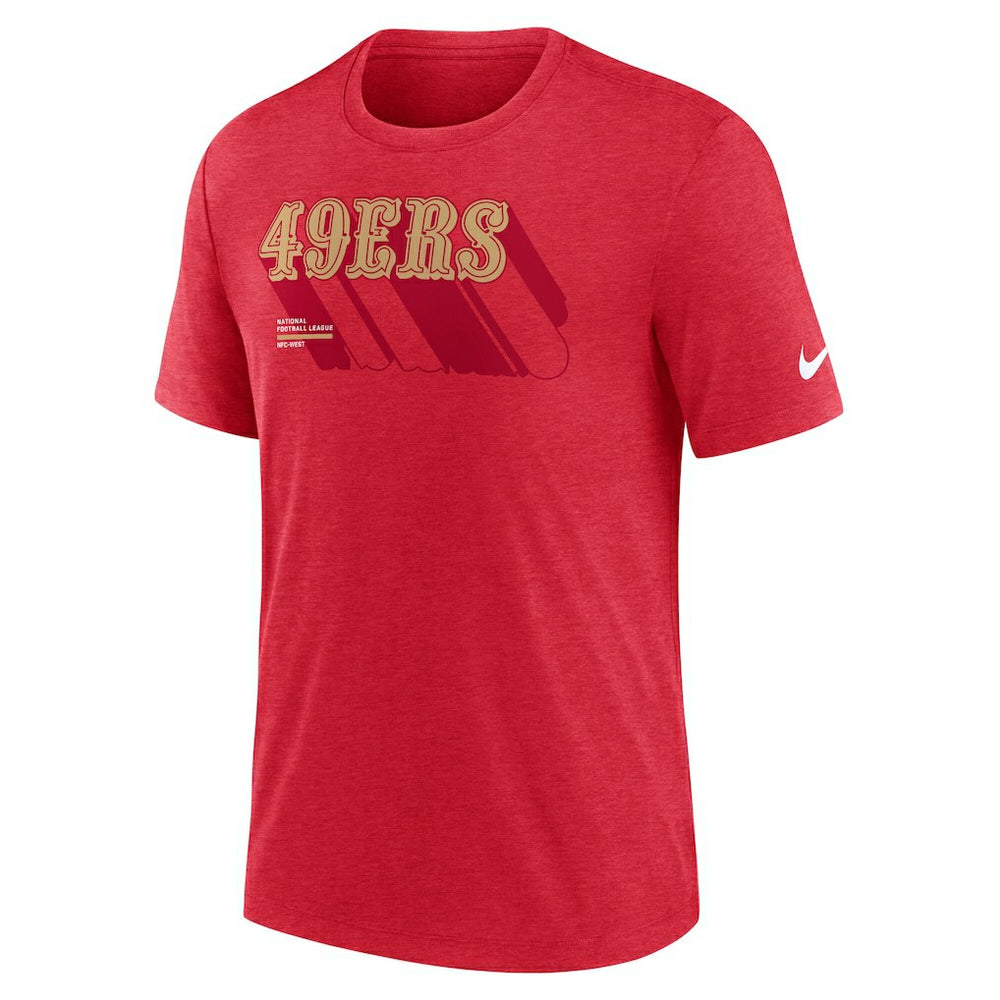 San Francisco 49ers Long Pass Tri-Blend T-Shirt - Heather Scarlet - Nike