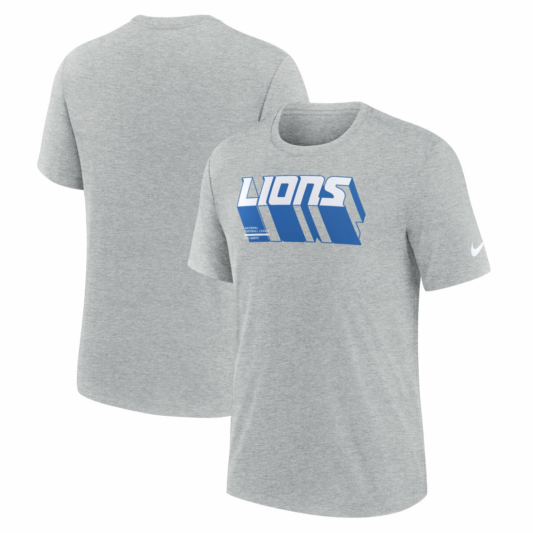 Detroit Lions Long Pass Tri-Blend T-Shirt - Heather Gray - Nike