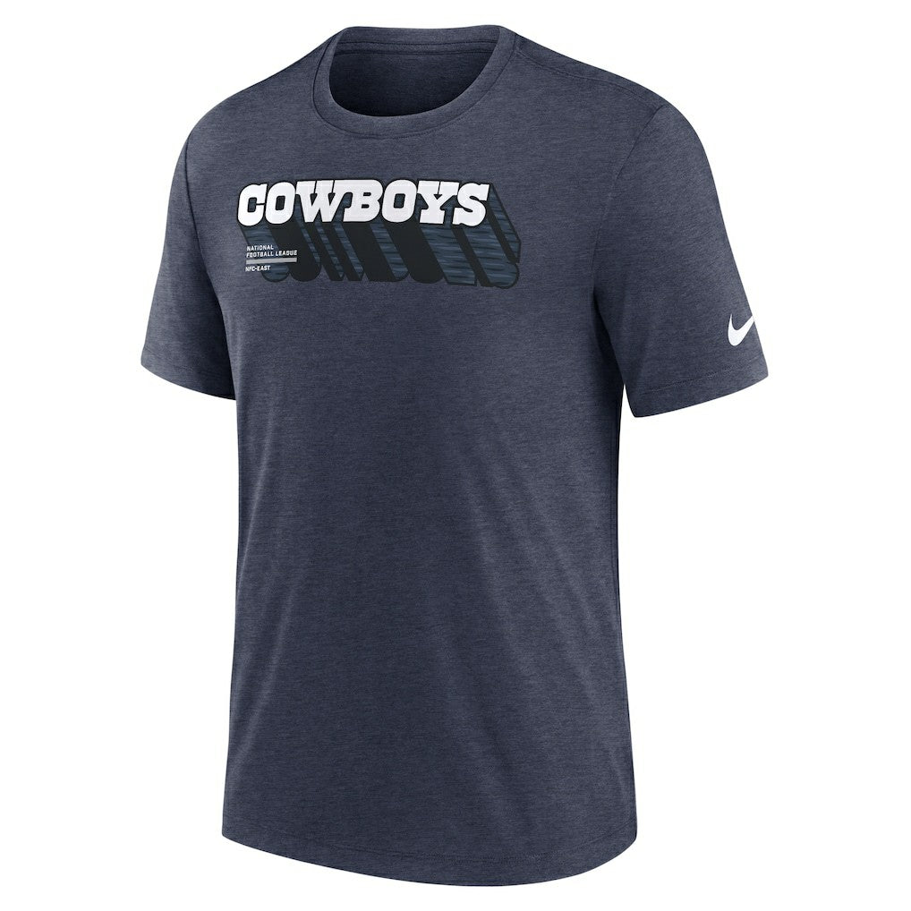 Dallas Cowboys Long Pass Tri-Blend T-Shirt - Heather Navy - Nike