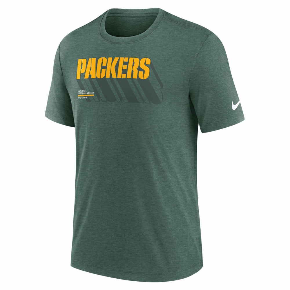 Green Bay Packers Long Pass Tri-Blend T-Shirt - Heather Green - Nike