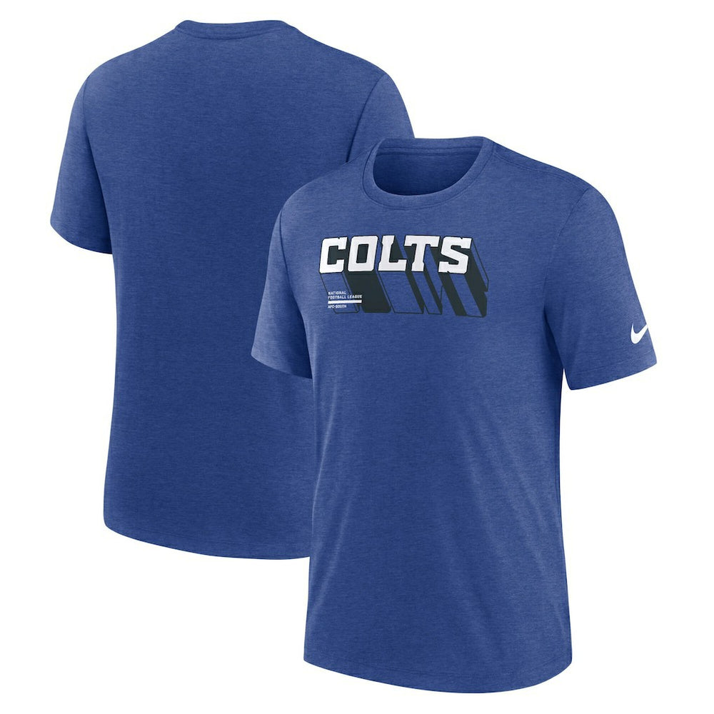 Indianapolis Colts Long Pass Tri-Blend T-Shirt - Heather Royal - Nike