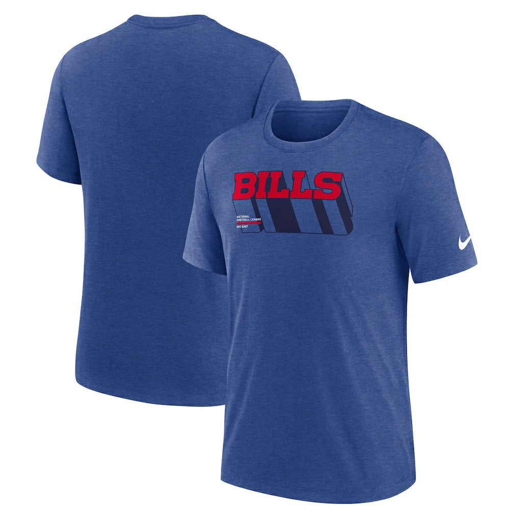 Buffalo Bills Long Pass Tri-Blend T-Shirt - Heather Royal - Nike