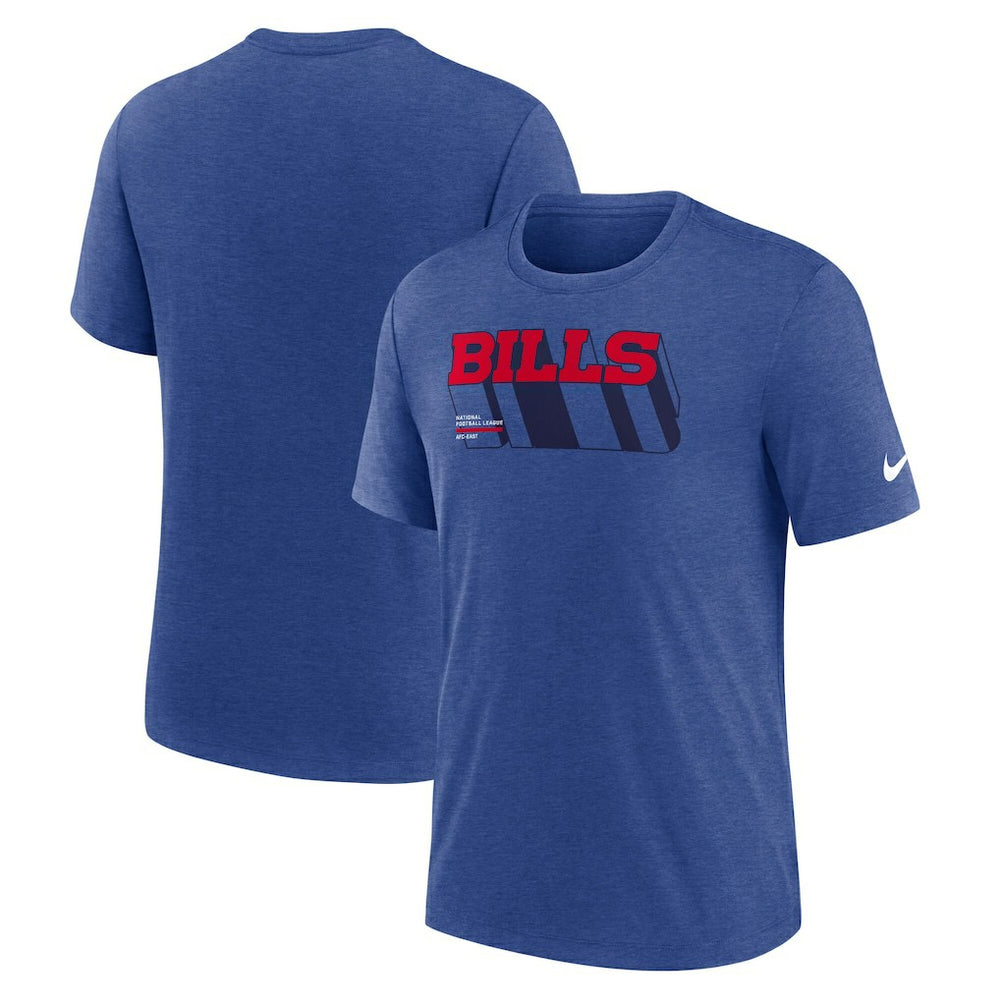 Buffalo Bills Long Pass Tri-Blend T-Shirt - Heather Royal - Nike