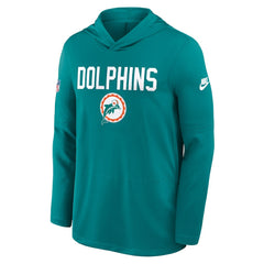 Miami Dolphins Big & Tall Alt Pack Dri-FIT Long Sleeve Hoodie T-Shirt  - Aqua - Nike