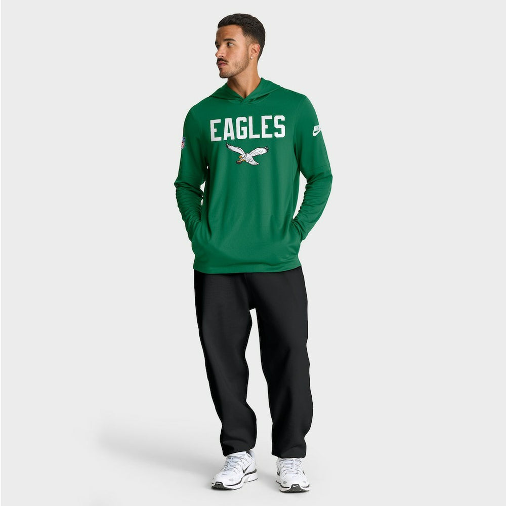 Philadelphia Eagles Big & Tall Alt Pack Dri-FIT Long Sleeve Hoodie T-Shirt  - Kelly Green - Nike