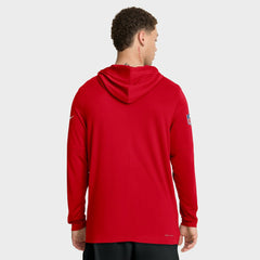 Kansas City Chiefs Big & Tall Sideline Dri-FIT Long Sleeve Hoodie T-Shirt - Red - Nike
