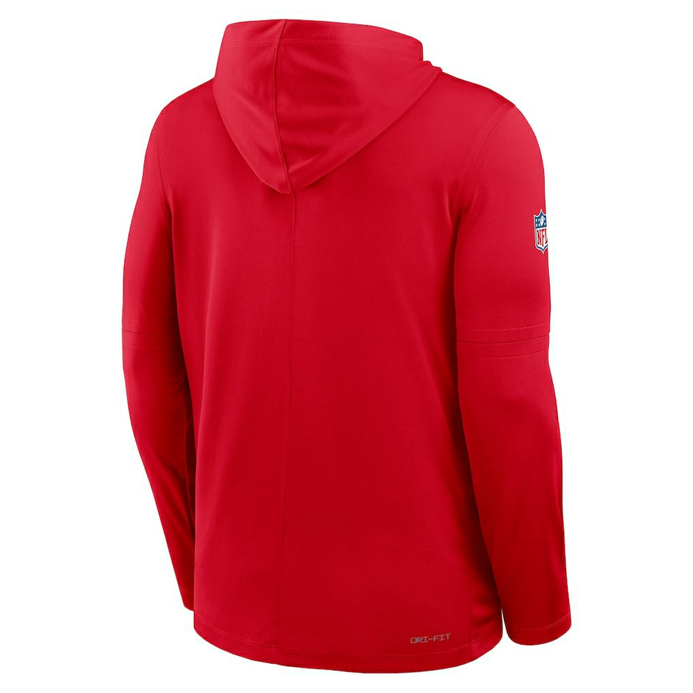 Kansas City Chiefs Big & Tall Sideline Dri-FIT Long Sleeve Hoodie T-Shirt - Red - Nike