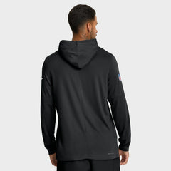 Cincinnati Bengals Big & Tall Sideline Dri-FIT Long Sleeve Hoodie T-Shirt - Black - Nike