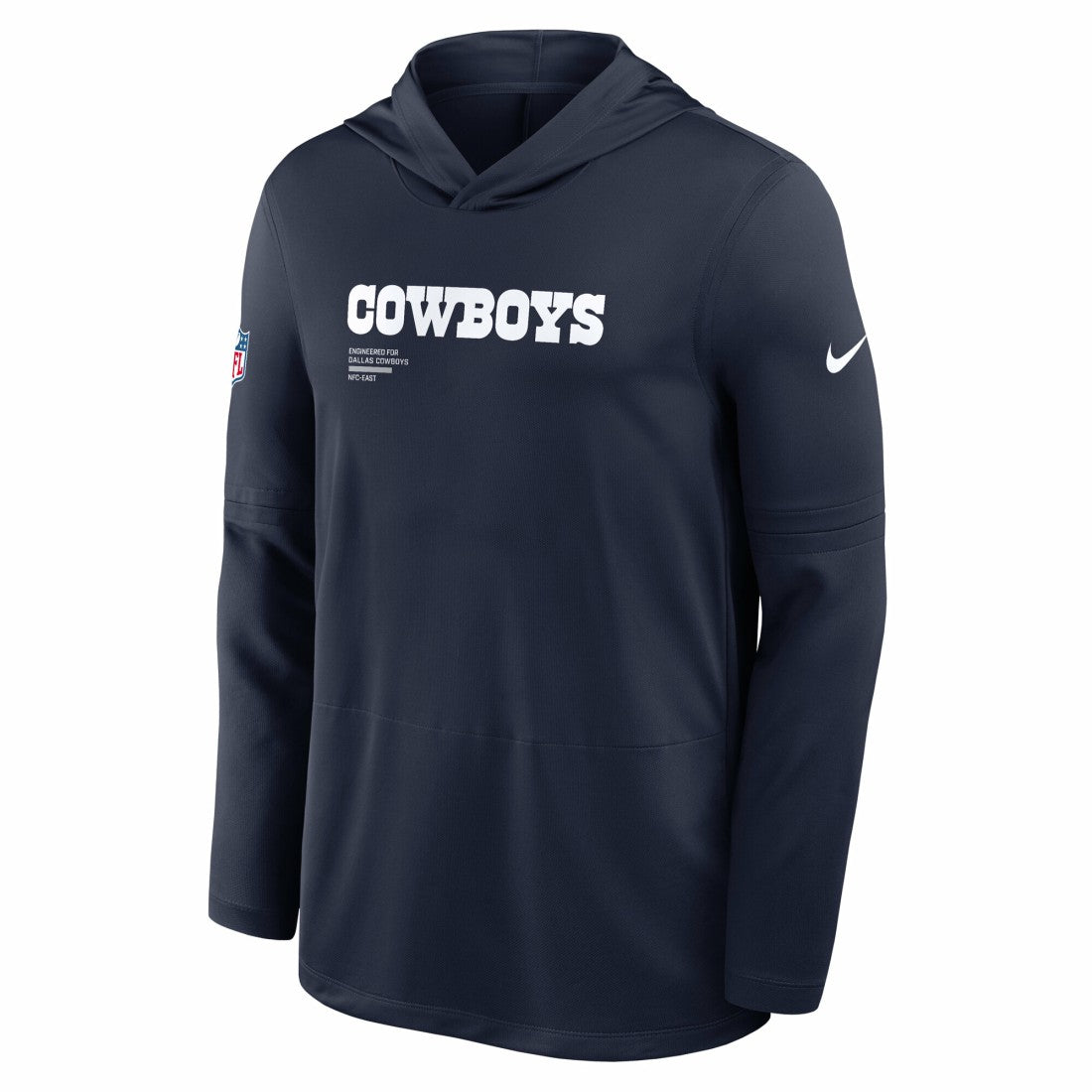 Dallas Cowboys Big & Tall Sideline Dri-FIT Long Sleeve Hoodie T-Shirt - Navy - Nike