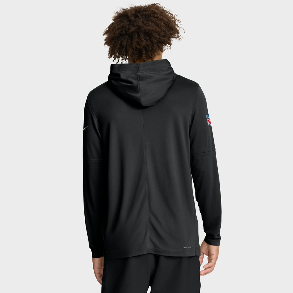 Detroit Lions Big & Tall Sideline Dri-FIT Long Sleeve Hoodie T-Shirt - Black - Nike