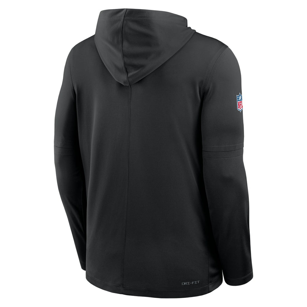 Detroit Lions Big & Tall Sideline Dri-FIT Long Sleeve Hoodie T-Shirt - Black - Nike