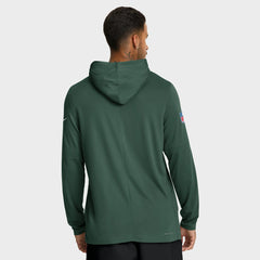 Green Bay Packers Big & Tall Sideline Dri-FIT Long Sleeve Hoodie T-Shirt - Green - Nike