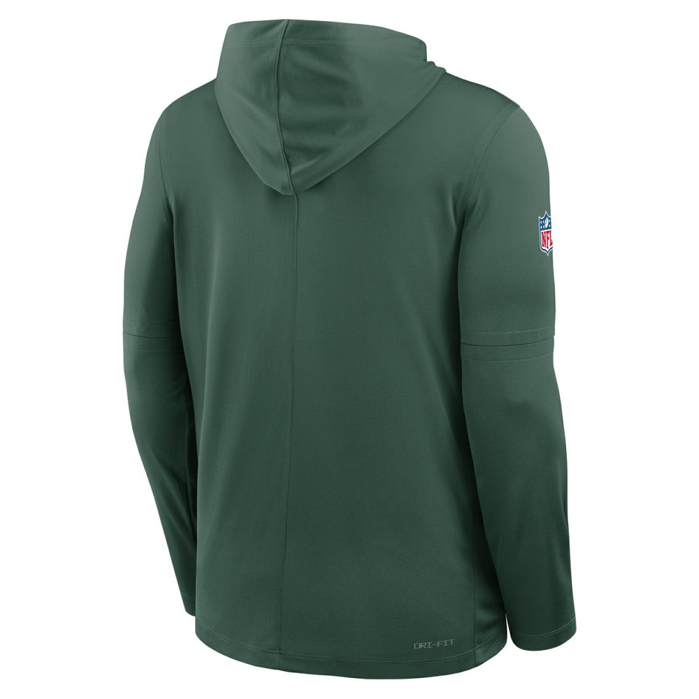Green Bay Packers Big & Tall Sideline Dri-FIT Long Sleeve Hoodie T-Shirt - Green - Nike