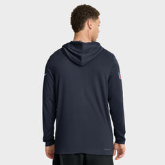 Chicago Bears Big & Tall Sideline Dri-FIT Long Sleeve Hoodie T-Shirt - Navy - Nike