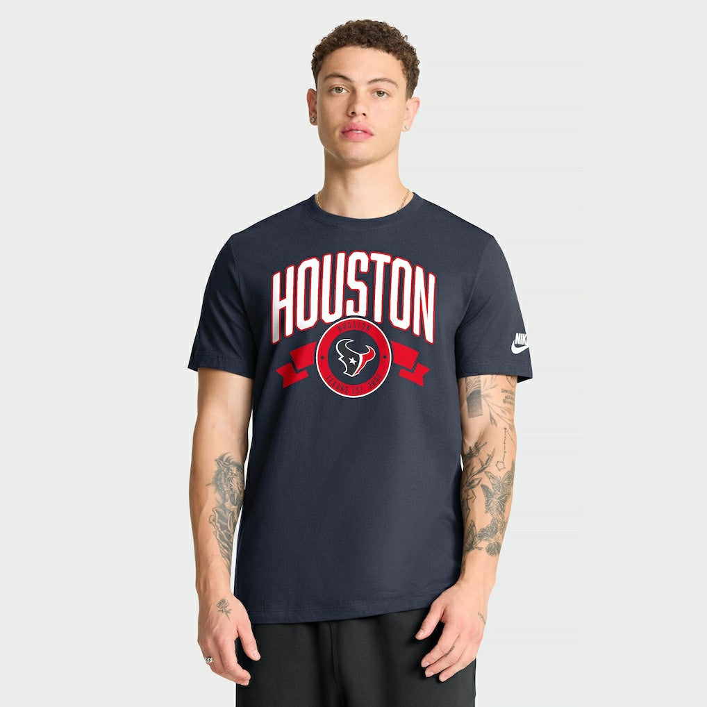 Houston Texans Rewind Front and Back Hit Essential T-Shirt - Navy - Nike