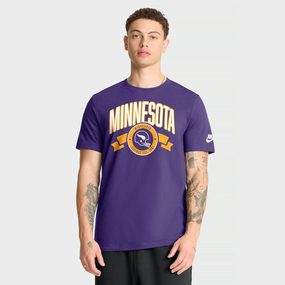 Minnesota Vikings Rewind Front and Back Hit Essential T-Shirt - Purple - Nike