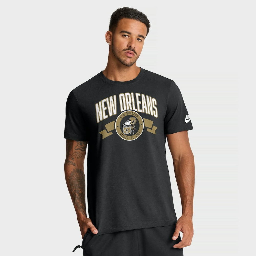 New Orleans Saints Rewind Front and Back Hit Essential T-Shirt - Black - Nike