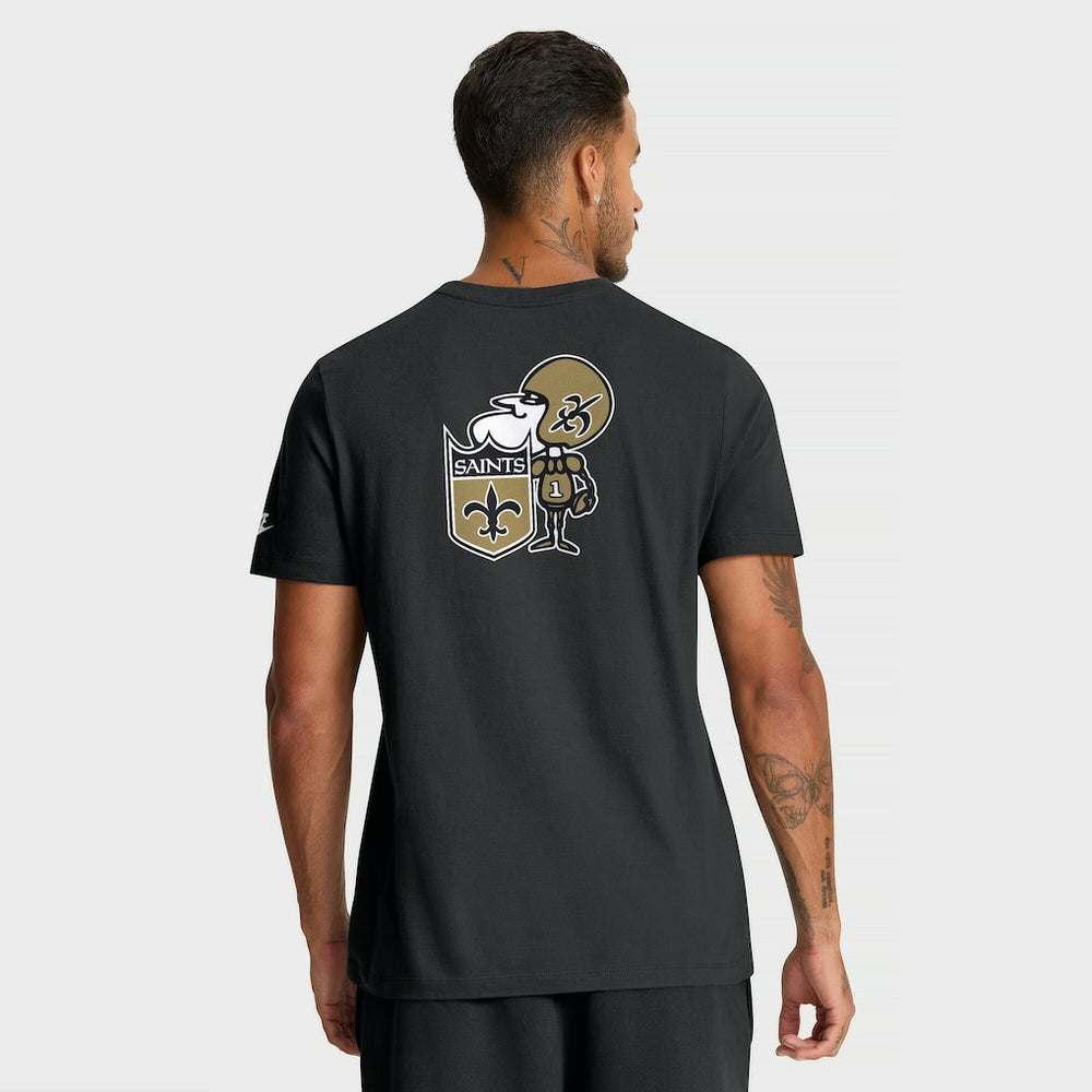 New Orleans Saints Rewind Front and Back Hit Essential T-Shirt - Black - Nike