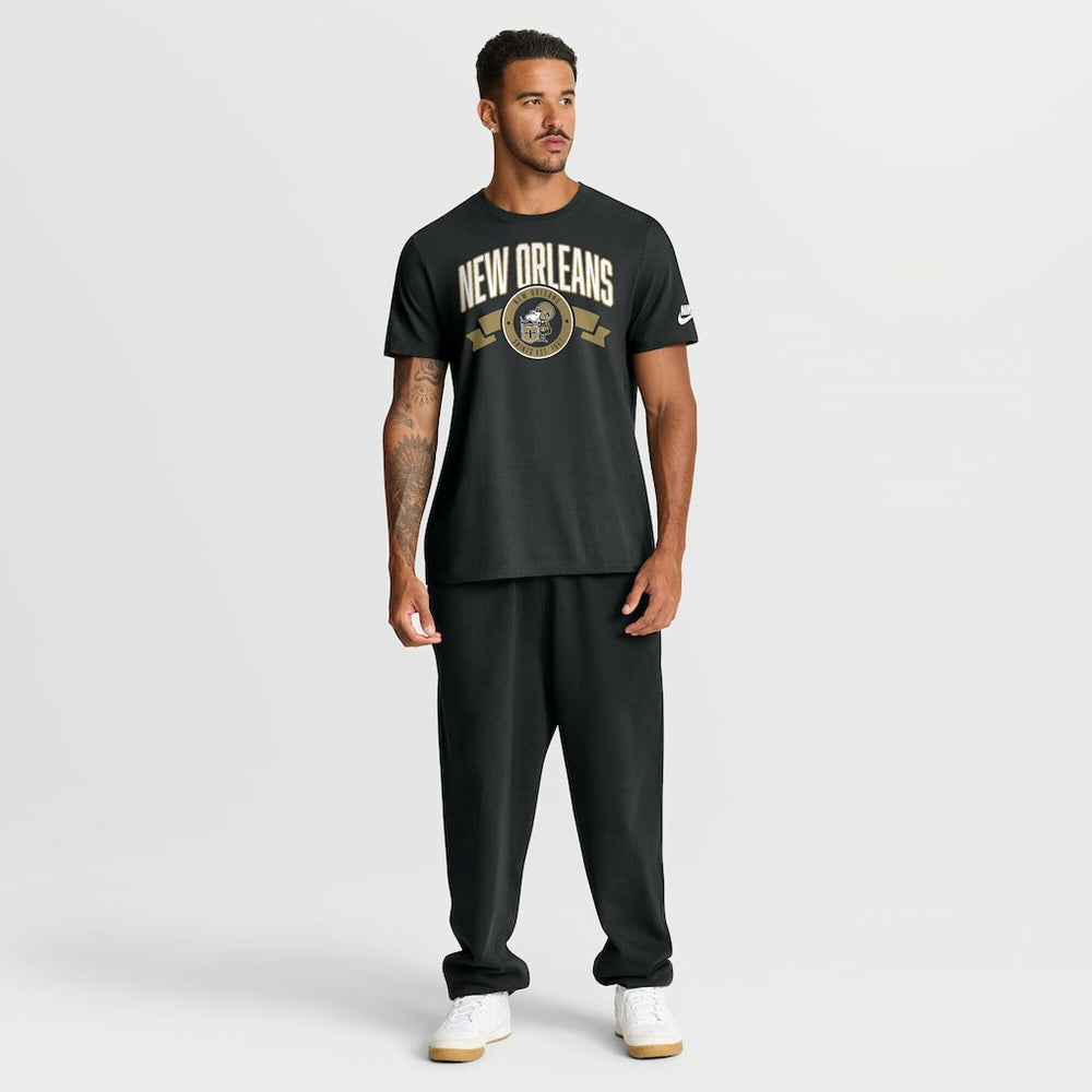 New Orleans Saints Rewind Front and Back Hit Essential T-Shirt - Black - Nike