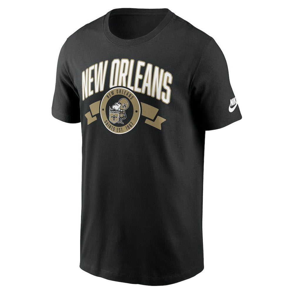 New Orleans Saints Rewind Front and Back Hit Essential T-Shirt - Black - Nike
