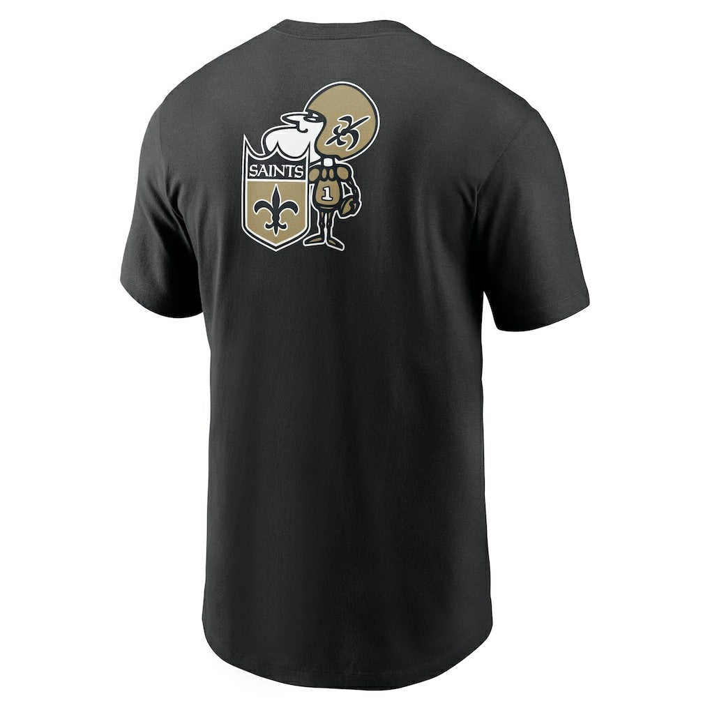 New Orleans Saints Rewind Front and Back Hit Essential T-Shirt - Black - Nike