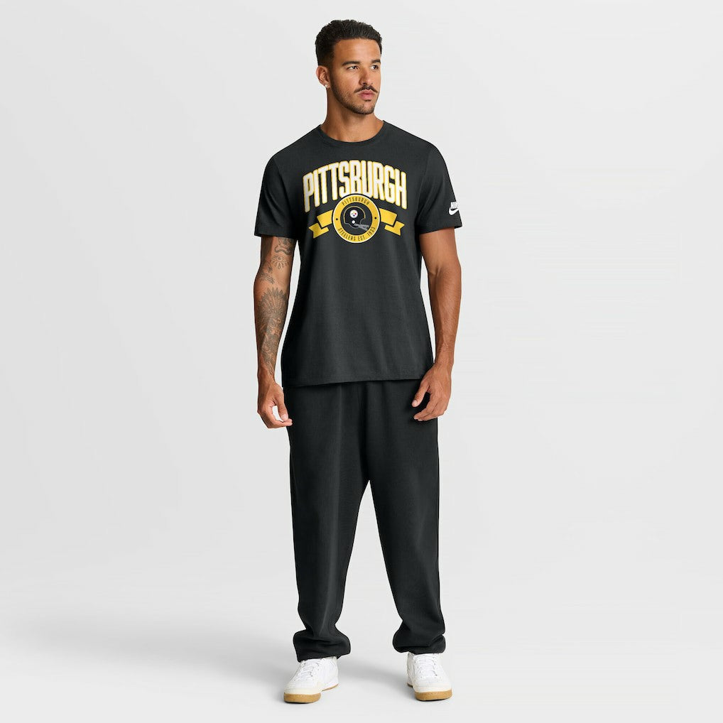 Pittsburgh Steelers Rewind Front and Back Hit Essential T-Shirt - Black - Nike