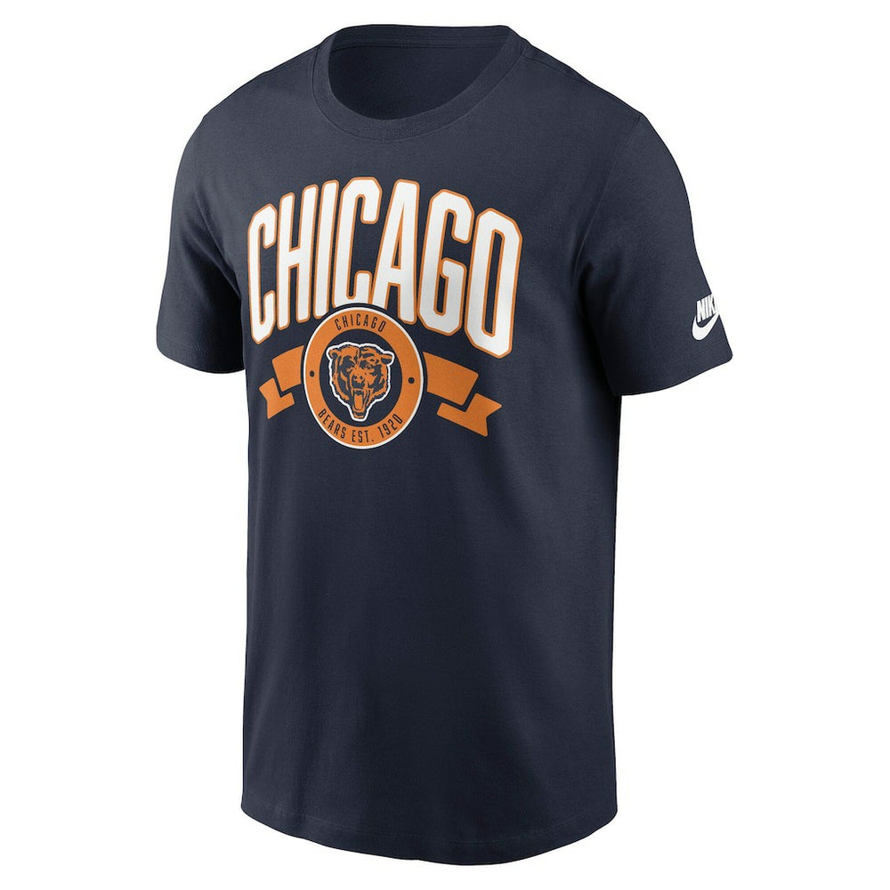 Chicago Bears Rewind Front and Back Hit Essential T-Shirt - Navy - Nike