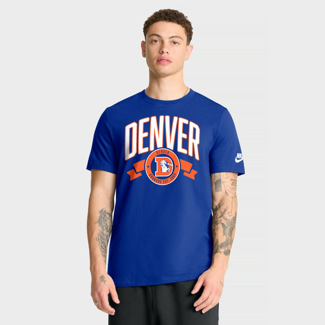 Denver Broncos Rewind Front and Back Hit Essential T-Shirt - Royal - Nike