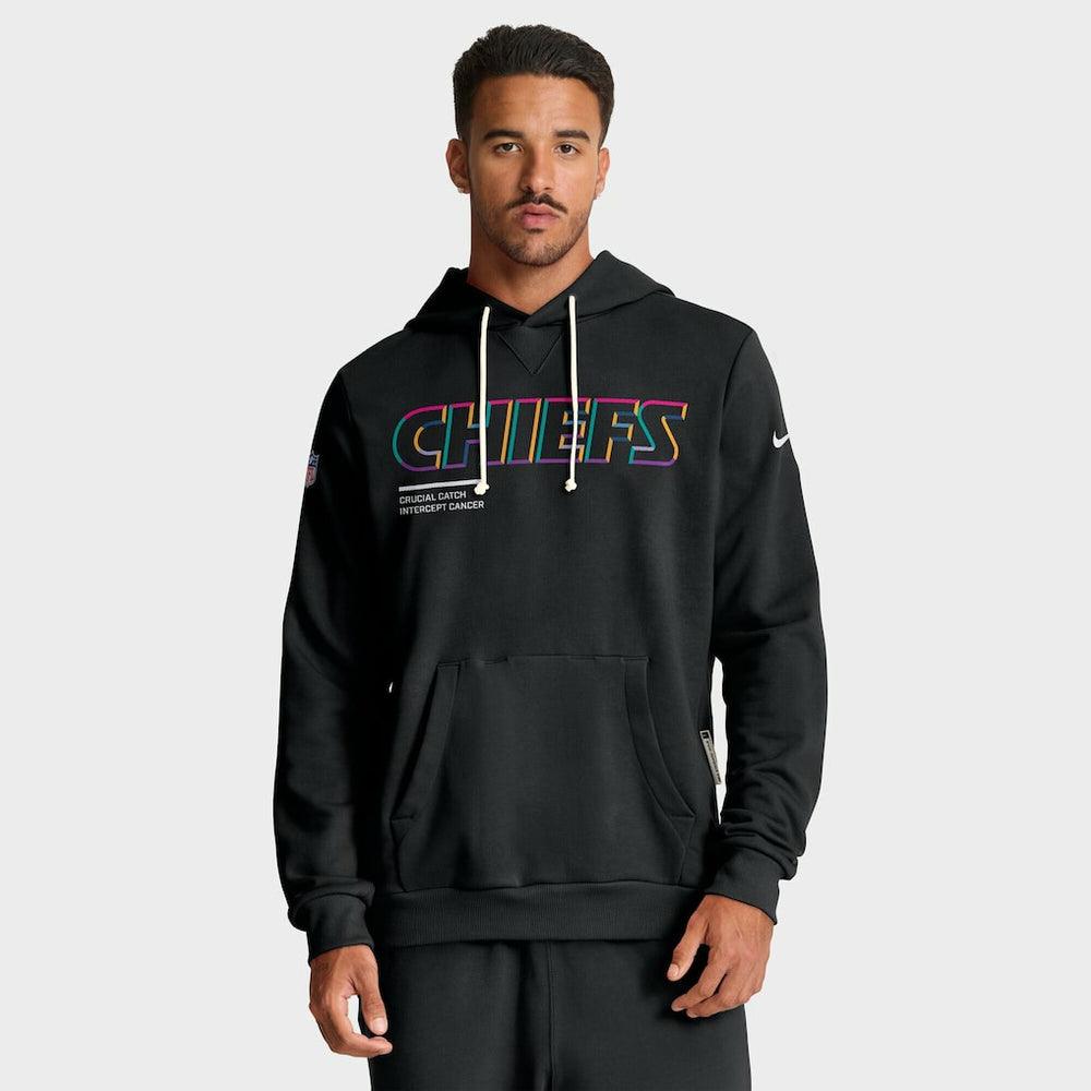 Kansas City Chiefs Tall 2025 NFL Crucial Catch Sideline Standard Issue Dri-FIT Hoodie - Black - Nike