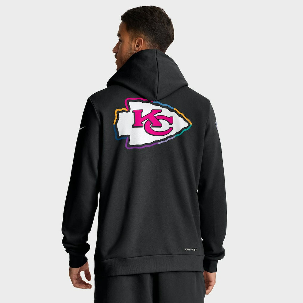 Kansas City Chiefs Tall 2025 NFL Crucial Catch Sideline Standard Issue Dri-FIT Hoodie - Black - Nike